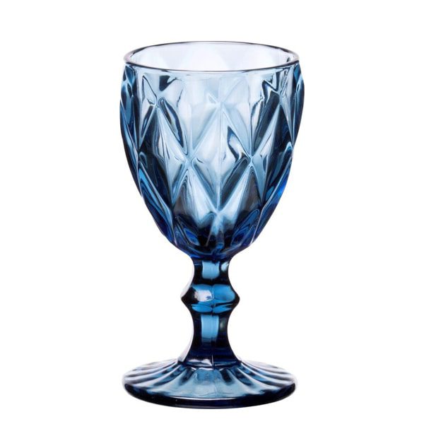 ποτήρι κρασιού με πόδι γυάλινο γαλάζιο