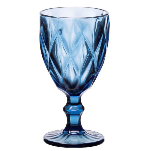 ποτήρι νερού με πόδι γαλάζιο γυάλινο