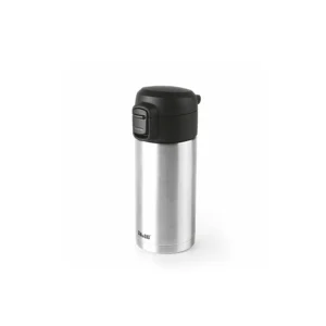 Mini ποτήρι θερμός Ibili Trip 180ml από ανοξείδωτο ατσάλι, με καπάκι one-touch, ιδανικό για espresso και cappuccino.