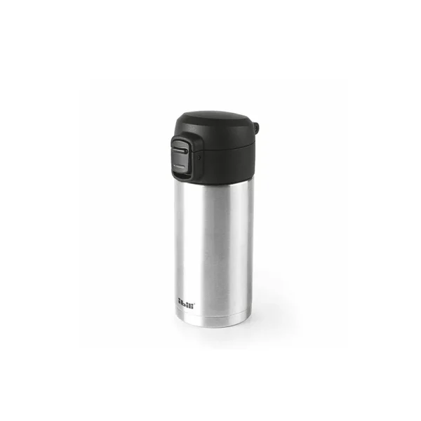 Mini ποτήρι θερμός Ibili Trip 180ml από ανοξείδωτο ατσάλι, με καπάκι one-touch, ιδανικό για espresso και cappuccino.
